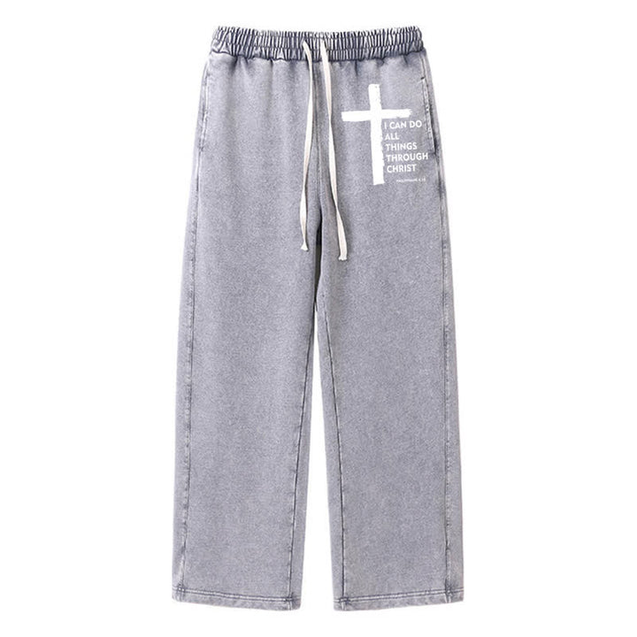 Christianartworkshop Pantaloni della tuta Walk By Faith Cross Washed - Grigio - 2XL - image 16