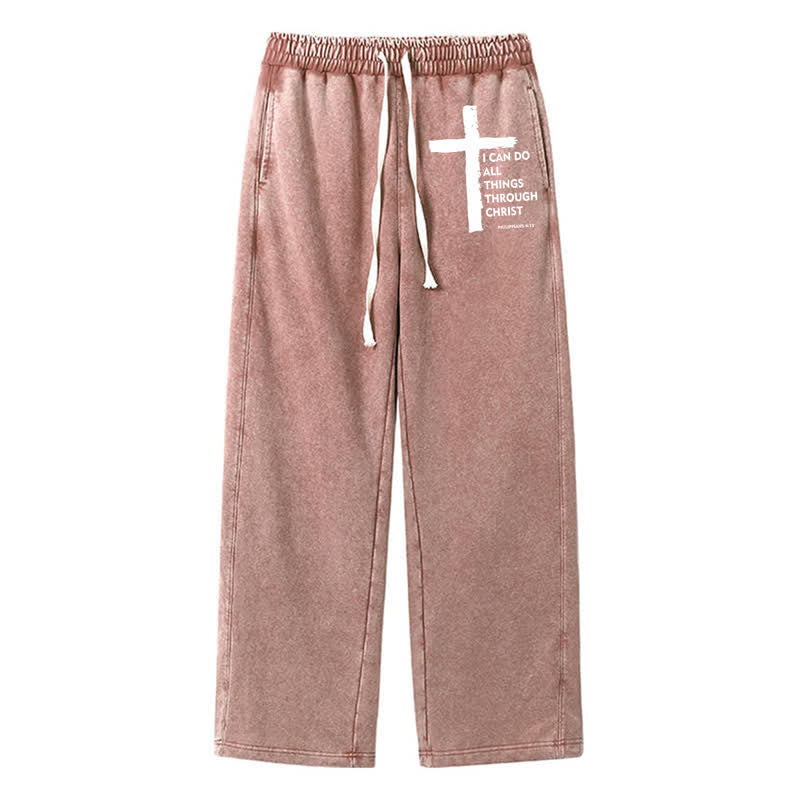 Christianartworkshop Pantaloni della tuta Walk By Faith Cross Washed - Marrone - 2XL - image 32