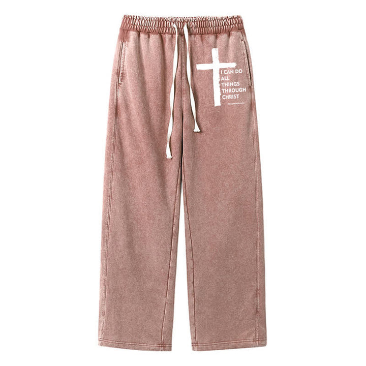 Christianartworkshop Pantaloni della tuta Walk By Faith Cross Washed - Marrone - 2XL - image 32