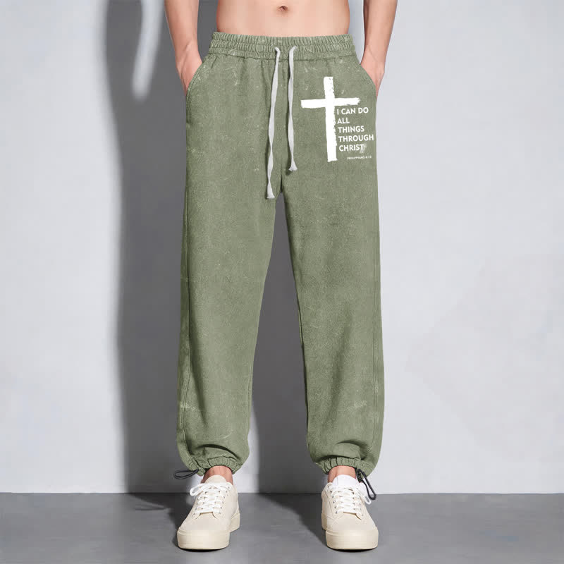 Christianartworkshop Pantaloni della tuta Walk By Faith Cross Washed - image 6