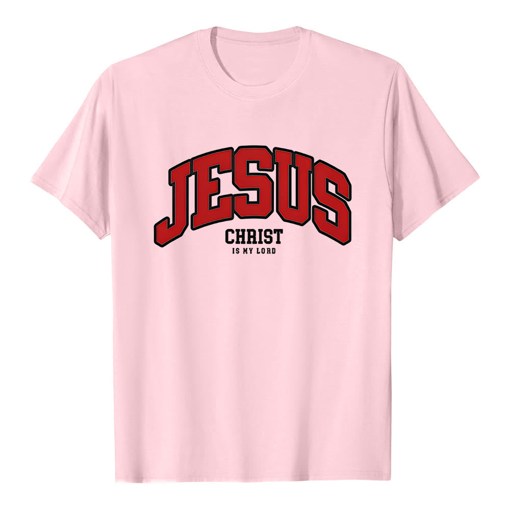 Maglietta cristiana Christianartworkshop con la scritta audace "Gesù Cristo è il mio Signore". - Rosa - 2XL - image 3