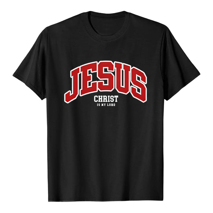 Maglietta cristiana Christianartworkshop con la scritta audace "Gesù Cristo è il mio Signore". - Nero - 2XL - image 0
