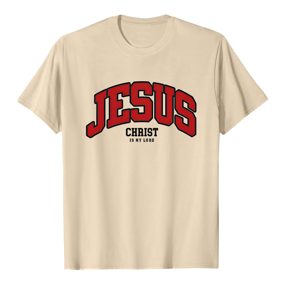 Maglietta cristiana Christianartworkshop con la scritta audace "Gesù Cristo è il mio Signore". - Beige - 2XL - image 7