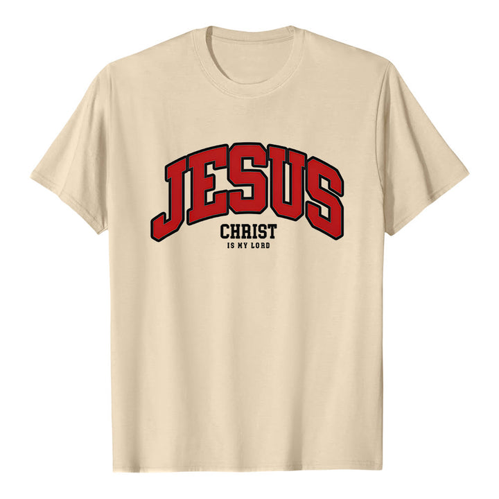 Maglietta cristiana Christianartworkshop con la scritta audace "Gesù Cristo è il mio Signore". - Beige - 2XL - image 7