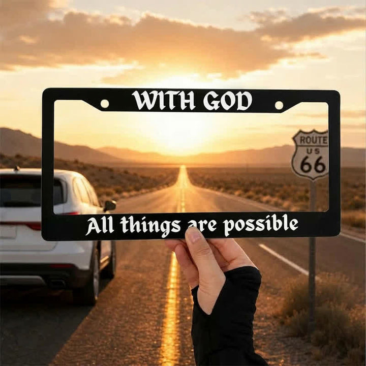 Christianartworkshop Salmo 18:32 Cornice metallica per auto con versetto biblico: Emblema della forza celeste che perdura - 12,24"*6,26"*0,31"/31,1cm*15,9cm*0,8cm (dimensioni standard di un piatto americano da 6"x12") - CON DIO - image 18